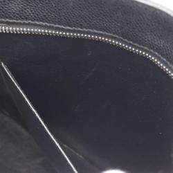 Pre Owned Chanel Medallion Black Grained Calfskin Leather Tote Bag