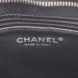 Pre Owned Chanel Medallion Black Grained Calfskin Leather Tote Bag