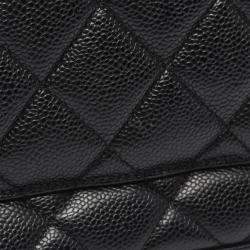 Pre Owned Chanel Medallion Black Grained Calfskin Leather Tote Bag