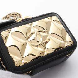 Chanel Black Lambskin CC Coco Mini Matelassé Shoulder Bag GHW