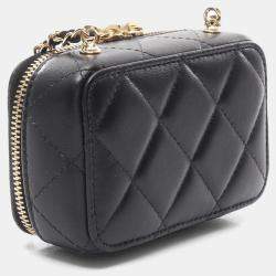 Chanel Black Lambskin CC Coco Mini Matelassé Shoulder Bag GHW