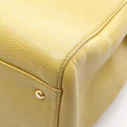 Pre Owned Chanel CC Coco Mark Green Grained Calfskin Leather Chain Shoulder Bag GHW