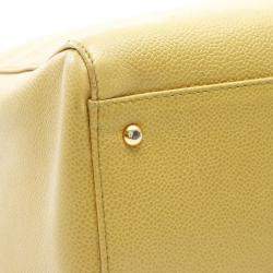 Pre Owned Chanel CC Coco Mark Green Grained Calfskin Leather Chain Shoulder Bag GHW