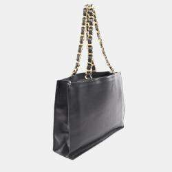 Chanel Jumbo Black Leather Tote Bag