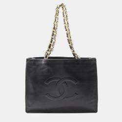 Chanel Jumbo Black Leather Tote Bag