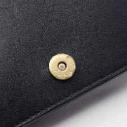 Chanel Blue Fabric Leather Wallet on Chain