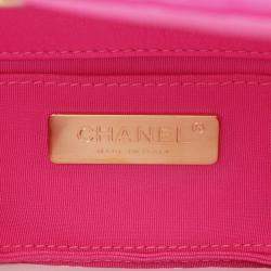 Chanel 19 Pink Fabric Shoulder Bag