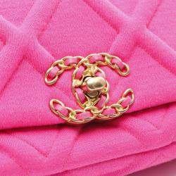 Chanel 19 Pink Fabric Shoulder Bag