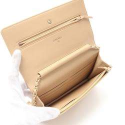 Chanel Beige Lambskin Classic Wallet on Chain