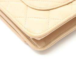 Chanel Beige Lambskin Classic Wallet on Chain