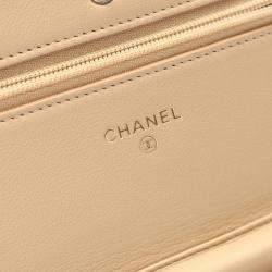 Chanel Beige Lambskin Classic Wallet on Chain