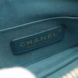 Chanel Carry Around Green Leather Camera Top Handle Bag  