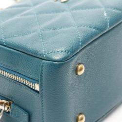 Chanel Carry Around Green Leather Camera Top Handle Bag  
