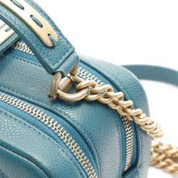 Chanel Carry Around Green Leather Camera Top Handle Bag  