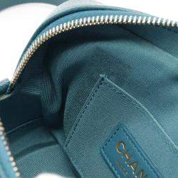 Chanel Carry Around Green Leather Camera Top Handle Bag  