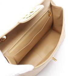Chanel Tall Beige Lambskin Flap Shoulder Bag