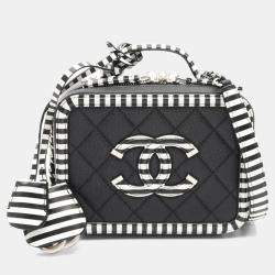 Chanel Filigree Vanity Black Leather Shoulder Bag