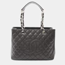 Chanel Grand Shopping Black Leather Tote Bag