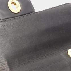 Pre Owned Chanel Black Lambskin Flap Shoulder Bag