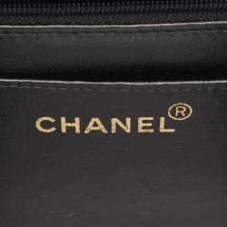 Pre Owned Chanel Black Lambskin Flap Shoulder Bag