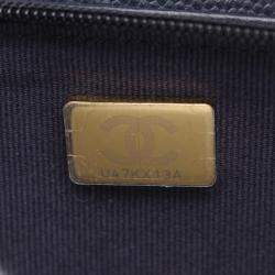 Chanel Navy Leather Classic Wallet on Chain