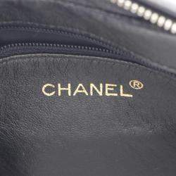 Pre Owned Chanel Triple CC Black Leather Chain Camera Bag