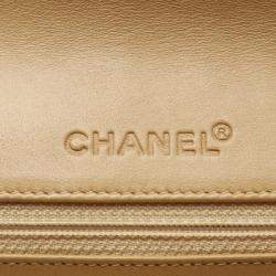 Chanel Single Flap Medium Beige Lambskin Square Stitched Shoulder Bag