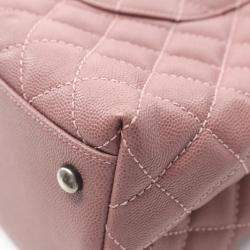 Chanel Coco Handle Pink Matelasse Caviar Leather Top Handle Bag