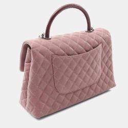 Chanel Coco Handle Pink Matelasse Caviar Leather Top Handle Bag