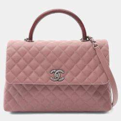 Chanel Coco Handle Pink Matelasse Caviar Leather Top Handle Bag