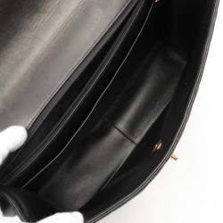 Pre Owned Chanel Jumbo Single Flap Black Lambskin Shoulder Chain Bag