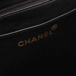 Pre Owned Chanel Jumbo Single Flap Black Lambskin Shoulder Chain Bag