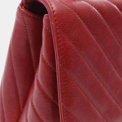 Chanel Coco Handle Red V Stitch Leather Top Handle Bag