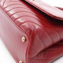 Chanel Coco Handle Red V Stitch Leather Top Handle Bag