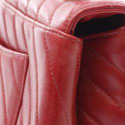 Chanel Coco Handle Red V Stitch Leather Top Handle Bag