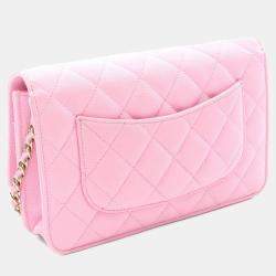 Chanel Classic WOC Pink Grained Calfskin Wallet On Chain