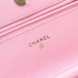 Chanel Classic WOC Pink Grained Calfskin Wallet On Chain