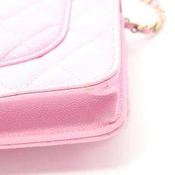 Chanel Classic WOC Pink Grained Calfskin Wallet On Chain