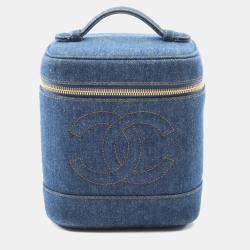 Chanel Coco Mark Navy Denim Vanity Handbag