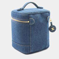 Chanel Coco Mark Navy Denim Vanity Handbag