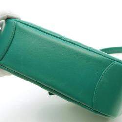 Chanel Vanity Green Quilted Leather Top Handle Bag