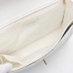 Chanel Wild Stitch CC White Lambskin Leather Flap Handbag
