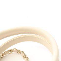 Chanel Beige Canvas Leather Deauville Small Bag