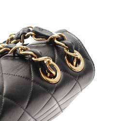 Chanel  Single Flap Jumbo Black Matelasse Lamb Leather Shoulder Bag