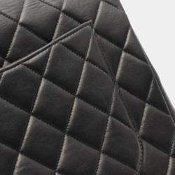 Chanel  Single Flap Jumbo Black Matelasse Lamb Leather Shoulder Bag