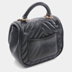 Chanel Single Flap Mini Black Reverse Chevron Lambskin Top Handle Bag