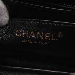 Chanel Single Flap Mini Black Reverse Chevron Lambskin Top Handle Bag