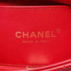Pre Owned  Chanel Heart Rock Lambskin Red Shoulder Bag 