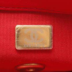 Pre Owned  Chanel Heart Rock Lambskin Red Shoulder Bag 