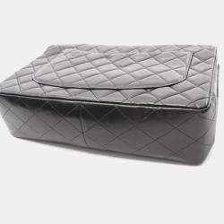 Pre Owned Chanel Jumbo Single Flap Black Lambskin Shoulder Bag